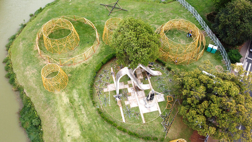 O Bira, um saruê fictício inspirado na espécie nativa que habita o parque. Foto: Yuri Villaça/Gazeta S. Paulo