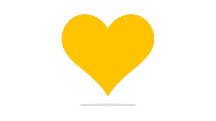 Coração amarelo: ligado à amizade, alegria e otimismo. Segundo Anthony Cherbonnier e Nicolas Michinov no estudo "The Recognition of Emotions Conveyed by Emoticons and Emojis", ele reforça laços leves e genuínos.