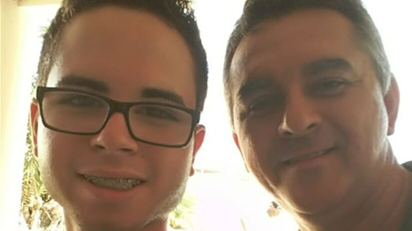 Samuel e o pai, Sandro Andrade/Arquivo pessoal