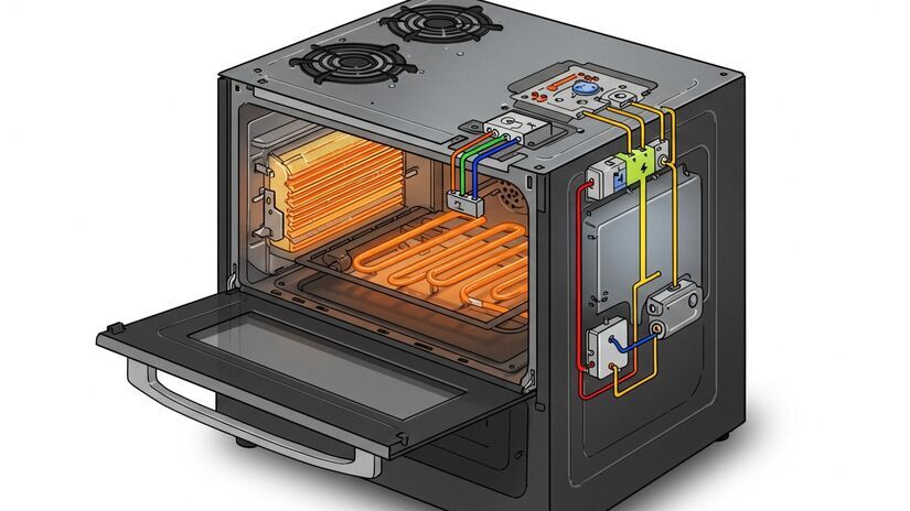 Em média, um forno elétrico pode consumir entre 2.000 e 5.000 watts por hora, o que geraria um gasto mensal de aproximadamente 40 a 90 quilowatts-hora, se usado com frequência - (Imagem gerada por IA)