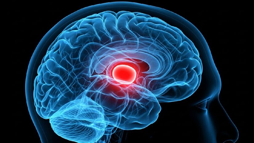 Melatonina é produzina naturalmente na glândula pineal. Imagem gerada por inteligência artificial