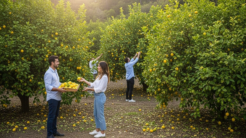 Estima-se que Itajobi seja responsável por 80% da produção de limão do País - imagem gerada por IA