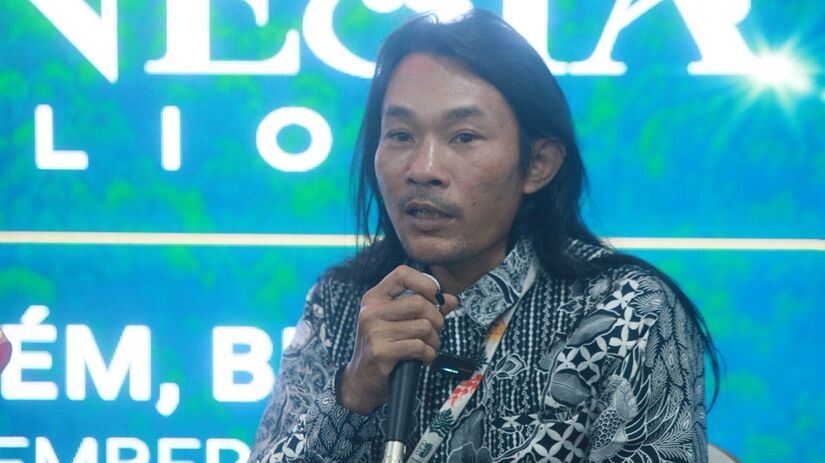 O estrangeiro agradeceu a premiação/Toninho Castro/Gazeta de S.Paulo