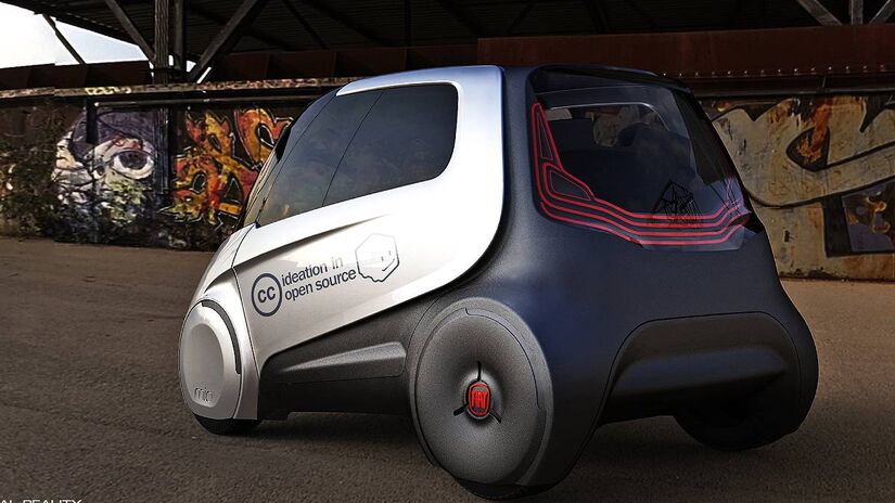 Linhas futuristas e visual arrojado marcaram o design do Fiat Mio, um carro pensado para refletir o futuro da mobilidade | Reprodução/Fiat