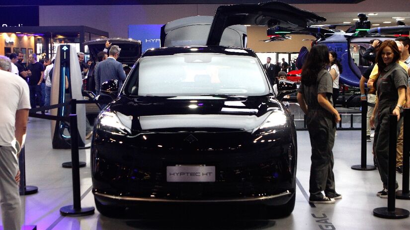 Apesar de recém-chegada, a GAC já compõe o grupo de fabricantes que dominam o Salão do Automóvel, onde 14 das 21 marcas presentes são asiáticas | Yuri Villaça/Gazeta S.Paulo