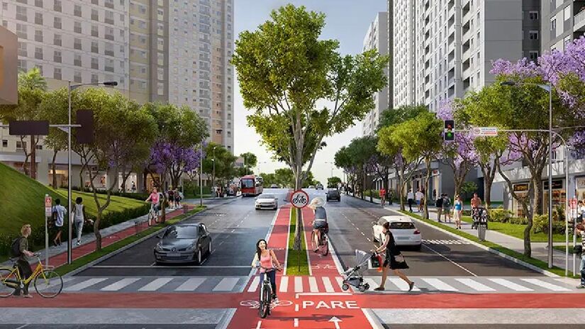 Projeto ocupa uma área de 450 mil metros quadrados, onde antes funcionava uma gráfica da empresa.
Fotos: Divulgação/Reserva Raposo