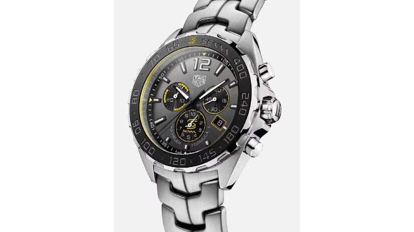 TAG Heuer Formula 1 Chronograph x Senna Quartzo (43 mm). Foto: Divulgação