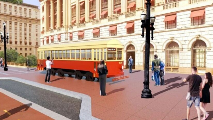 Também está prevista a instalação de um novo ponto de ônibus e a colocação de um bondinho desativado em frente ao Shopping Light.