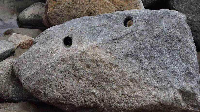 O queu achou dessa pedinha sorridente? Imagem: Domínio público