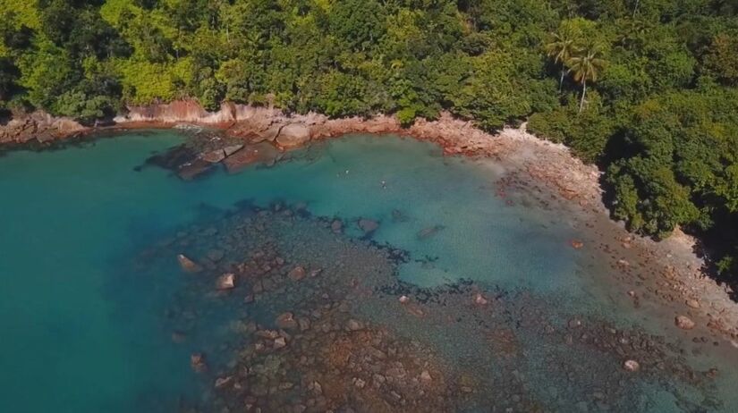 Lá, é possível mergulhar ao lado de peixes coloridos, em um ambiente sereno que parece ter parado no tempo (Fotos: Reprodução YouTube/Cláudia Ubatuba)