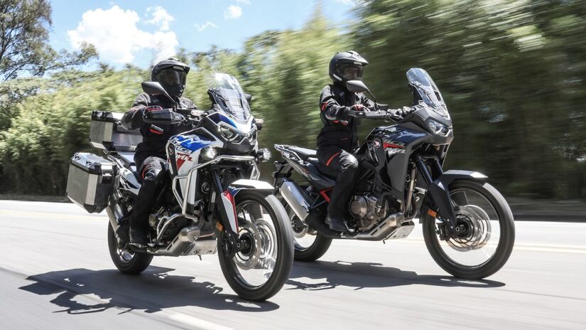 CRF1100L Africa Twin Adventure Sports, equipada com tanque de 24,8 litros, &eacute; a op&ccedil;&atilde;o ideal para o turismo sem limites.