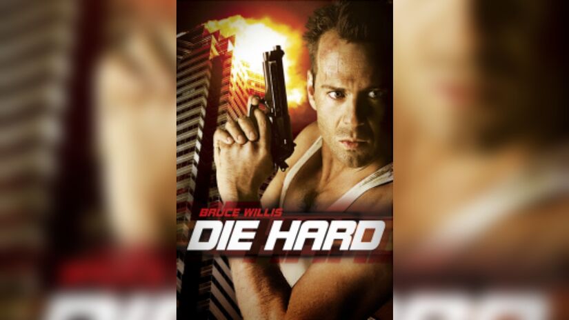 Duro de matar (1988): o policial John McClane tenta salvar ref&eacute;ns durante uma festa de Natal que vira cen&aacute;rio de ataque terrorista.