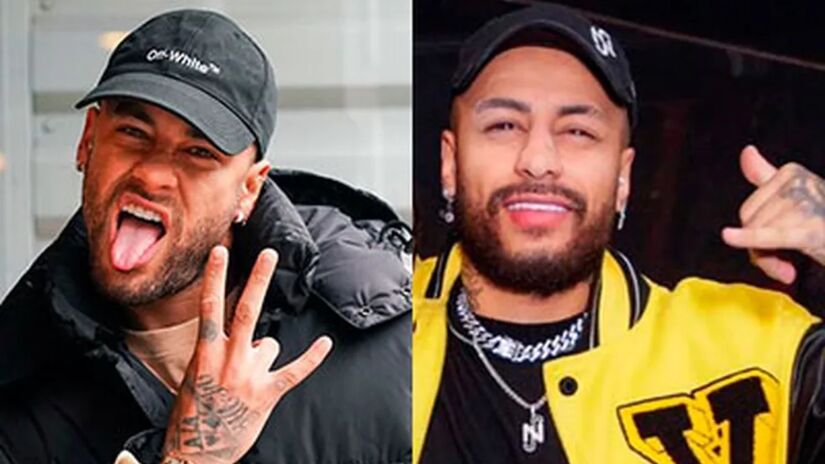 Parecidos? Neymar (à esquerda) e seu sósia oficial, Eigon (à direita)  Foto: Reprodução/Instagram