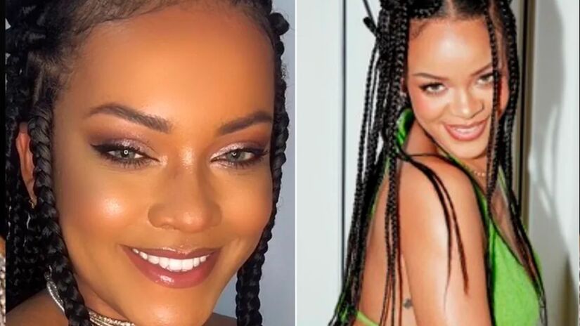 Priscila Beatrice (à esquerda) e Rihanna  Foto: Reprodução/Instagram