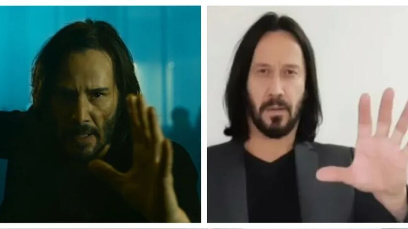 Keanu Reeves e o sósia Marcos Jeeves  Foto: IMDB/Instagram