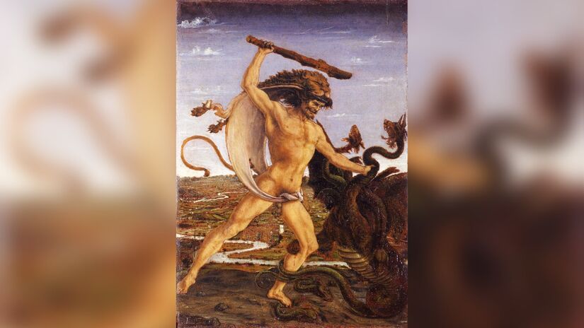 "Na mitologia grega, Hércules (ou Héracles) é o semideus filho de Zeus, o rei dos deuses, e de Alcmena, uma princesa mortal e neta de Perseu. Ele é universalmente conhecido por sua força sobre-humana e pelos 'Doze Trabalhos'. Foto: Wikimedia Commons