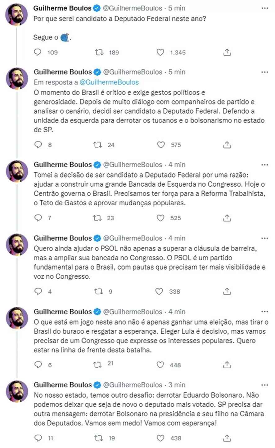 Boulos anuncia desistir de concorrer ao governo de SP