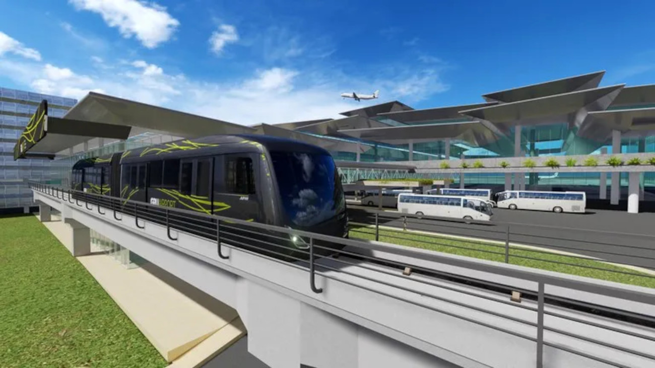 Projeto do people mover; trem ligará os três terminais do Aeroporto de Guarulhos, em SP