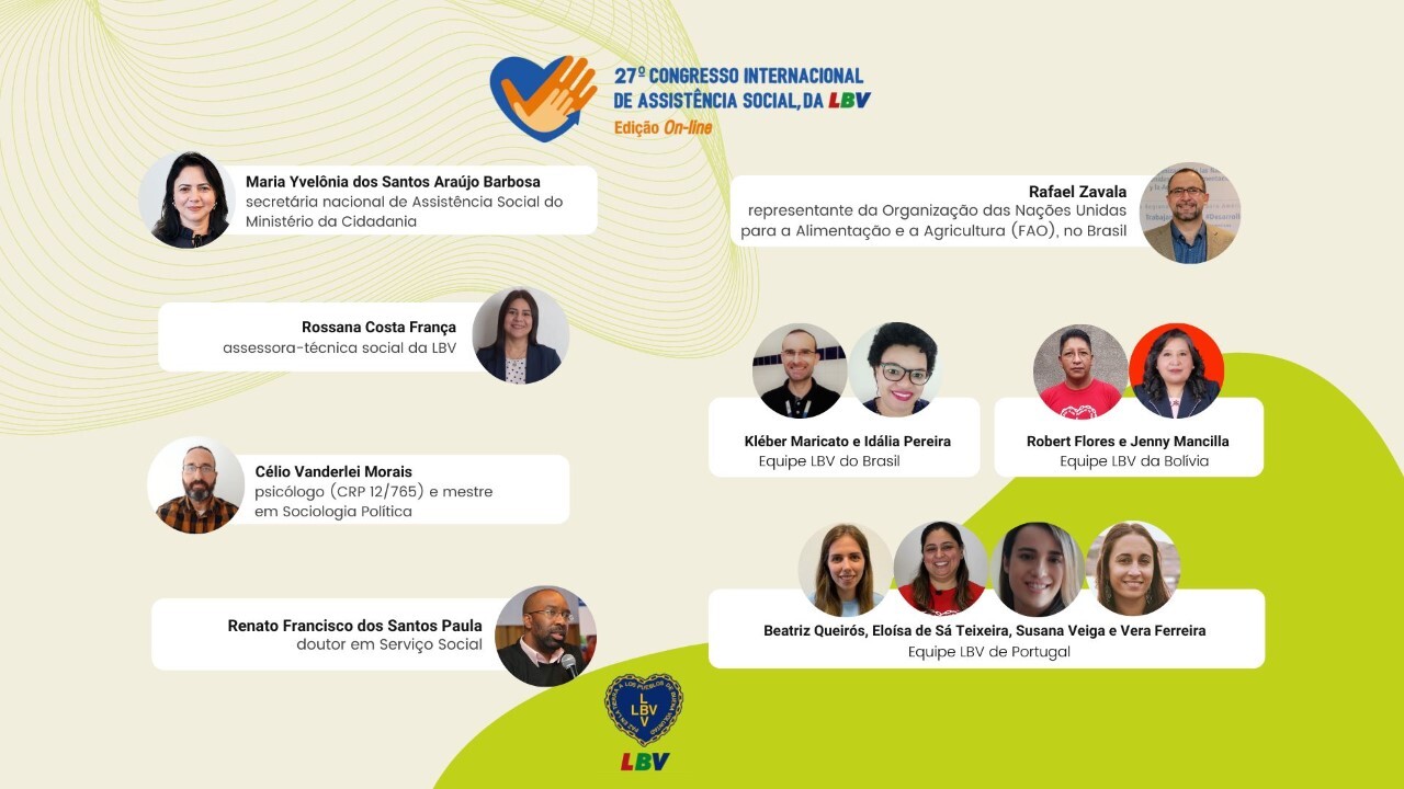 Palestrantes do 27º Congresso Internacional de Assistência Social.