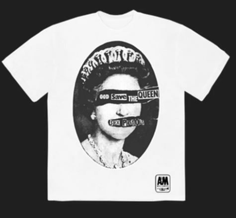 Sex Pistols lançou música criticando o reinado de Elizabeth II; hoje, o grupo vende camisas e outros itens com a estampa em seu site oficial.