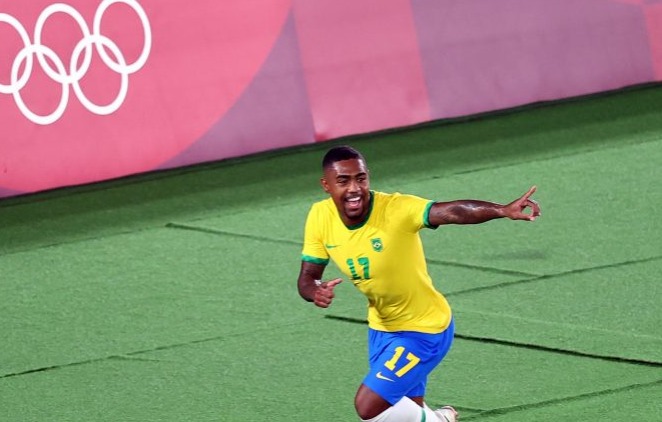 Malcom foi o autor do gol do ouro olímpico em Tóquio, em 2020