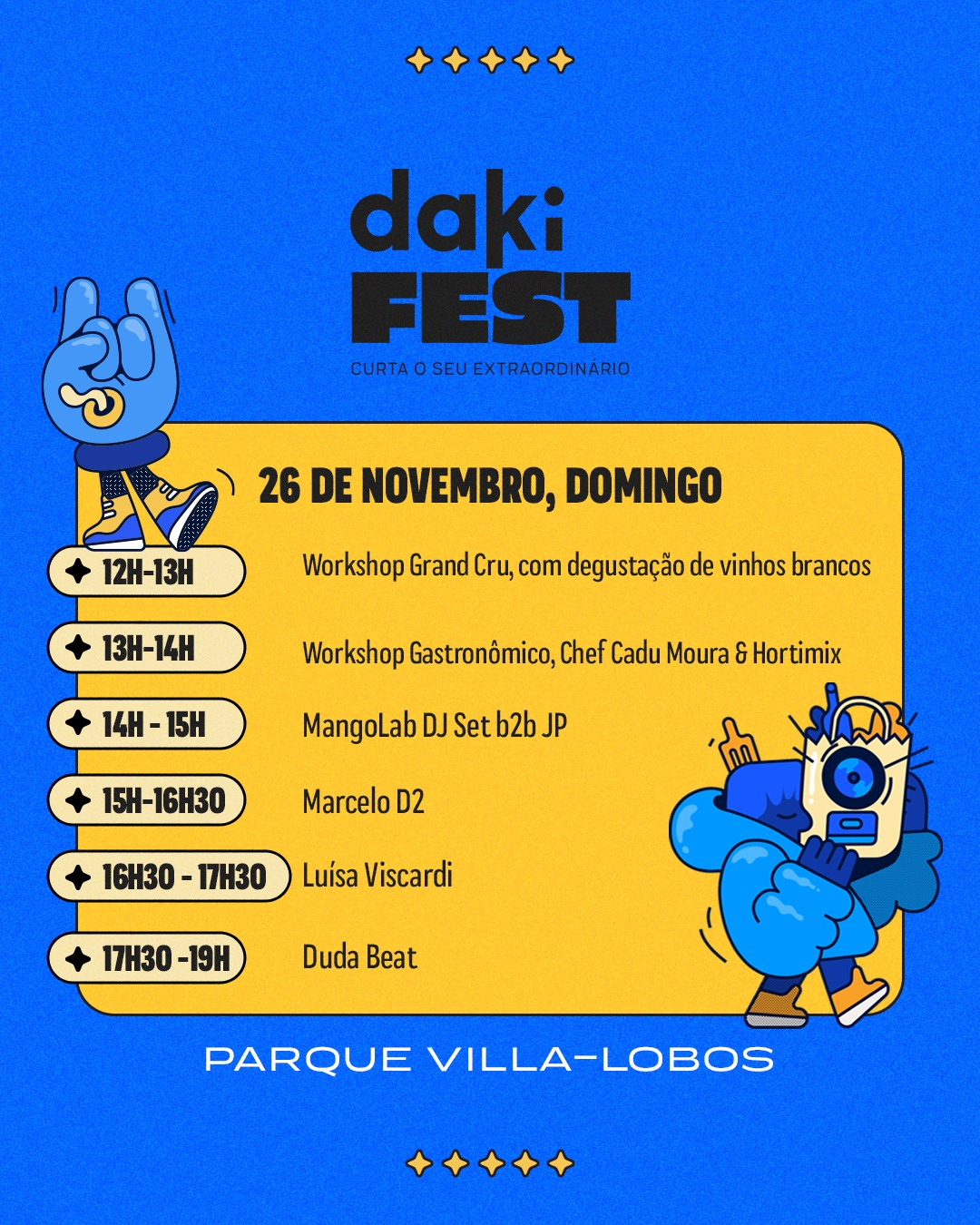 Programação do dia 26 de novembro 