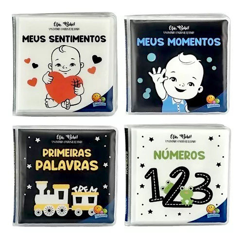 Kit com 3 Livros Olá Bebê Um Livrinho Contraste de Banho