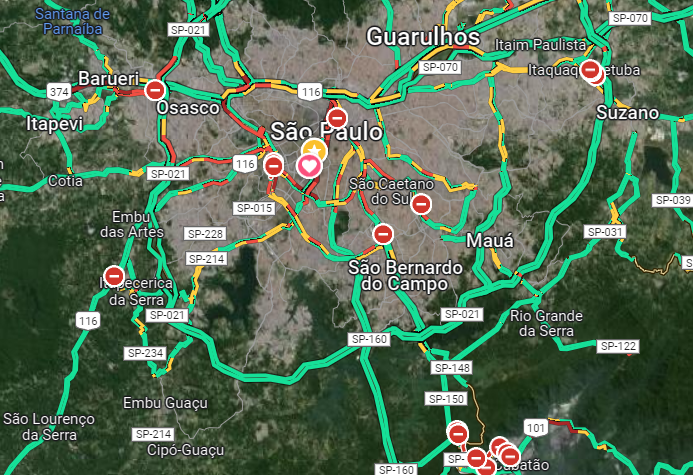 Trânsito na entrada de SP em 22 de maio