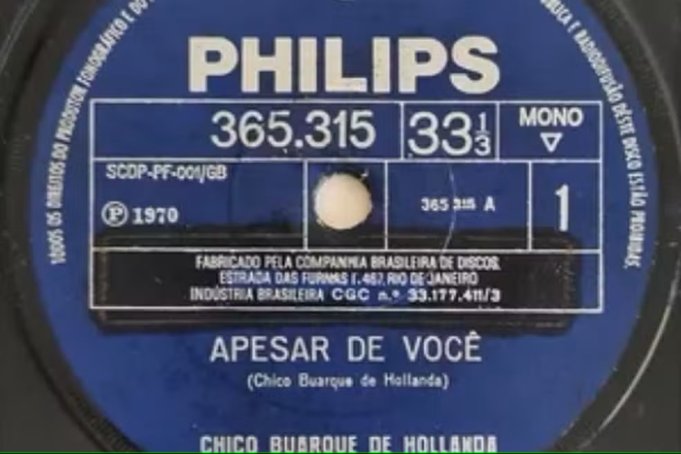 O compacto de Apesar de Você, de Chico Buarque