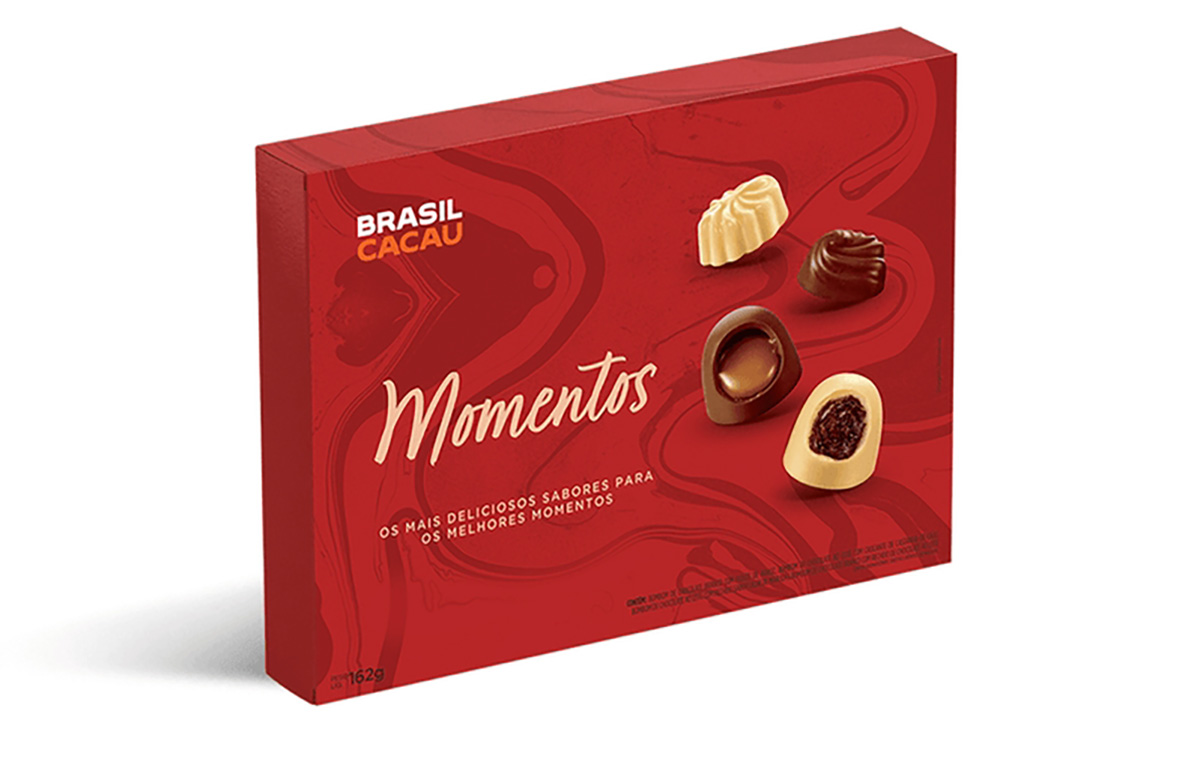 Caixa Momentos, 126 g, da Brasil Cacau. R$  46,99, na Brasil Cacau