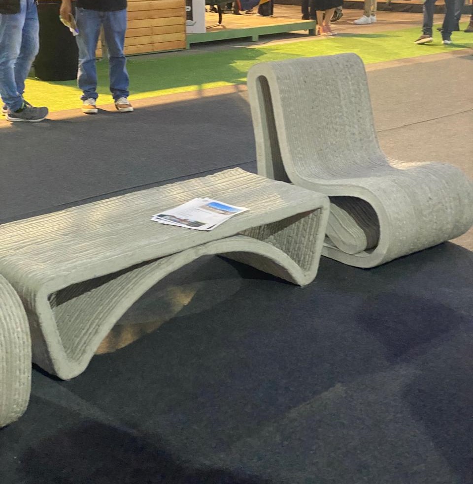 A impressora 3D de concreto foi destaque na feira