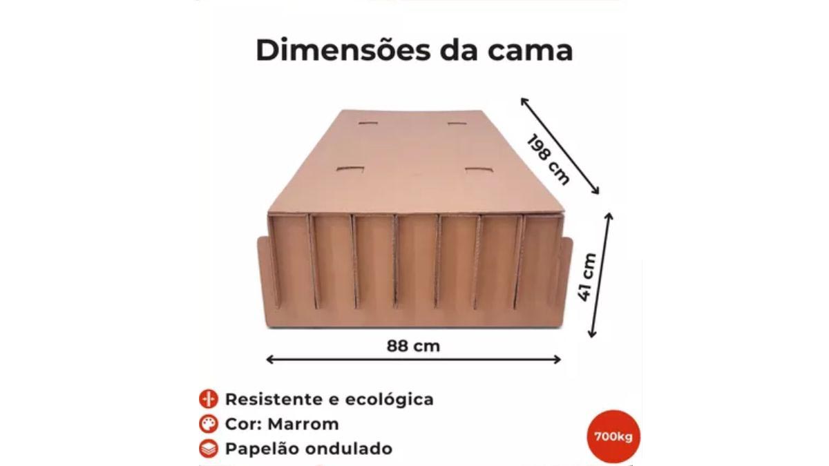 Cama De Solteiro Fortebox  Papelão Resistente 