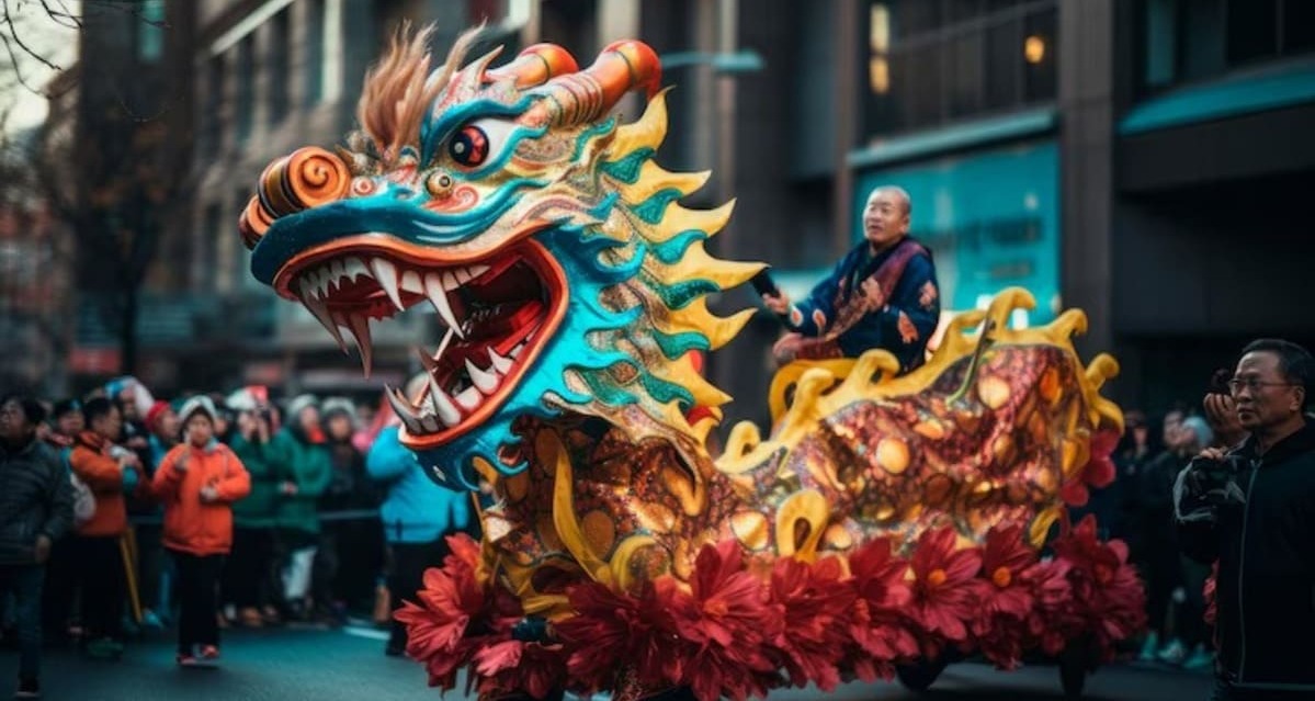 Festa do Dragão no Ano Novo chines