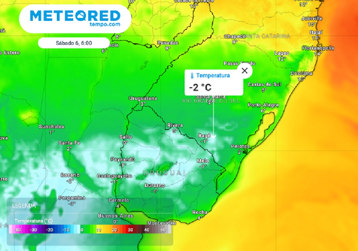 Frio mais intenso chega ao Rio Grande do Sul na madrugada de sábado com mínimas abaixo de 0°C