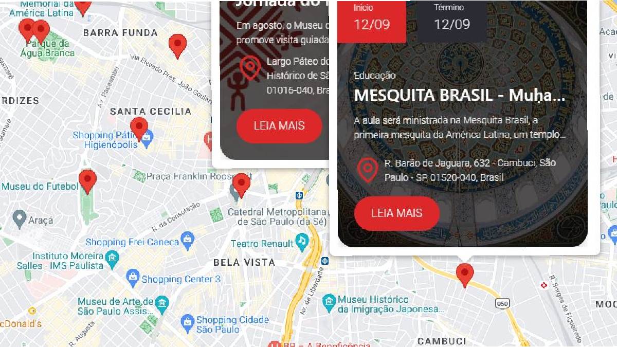 Plataforma oferece um mapa interativo