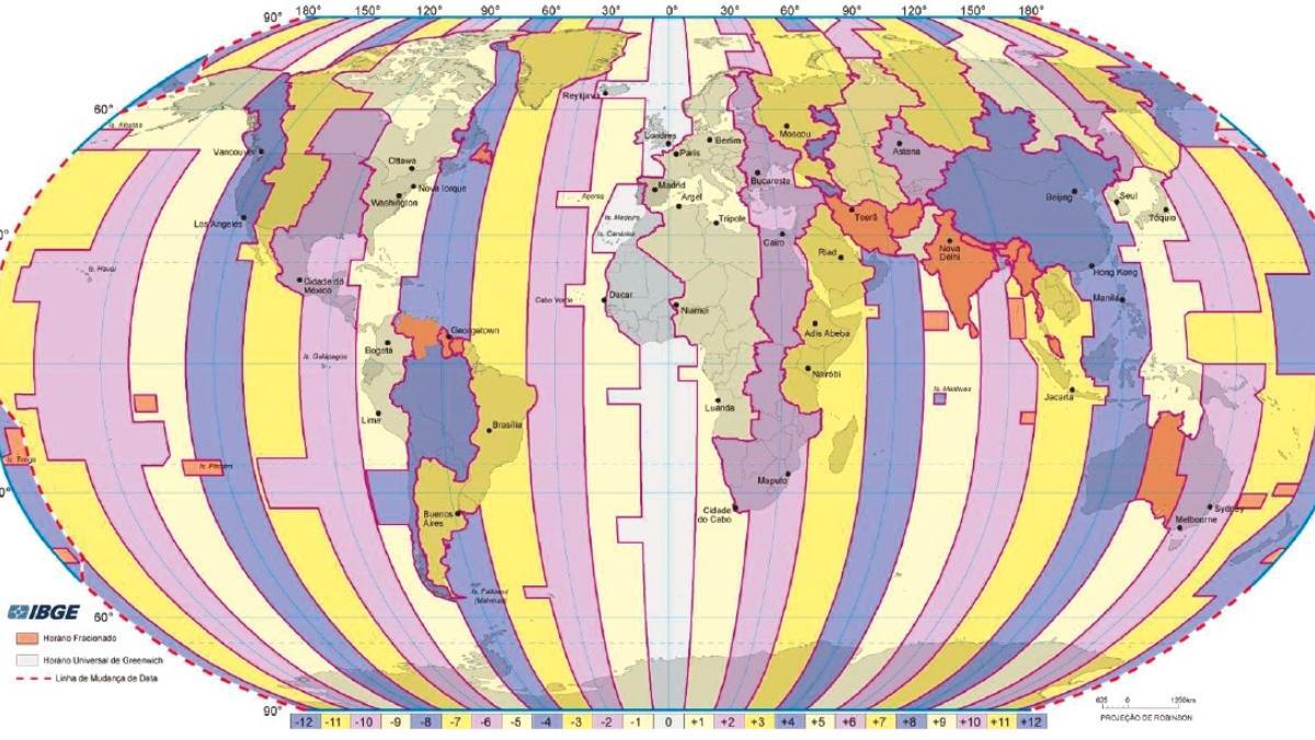 Mapa Mundi Fusos