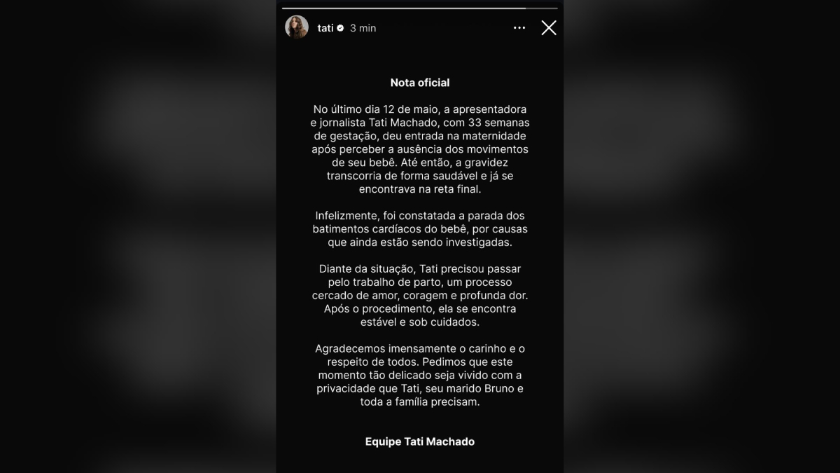 Comunicado Tati Machado