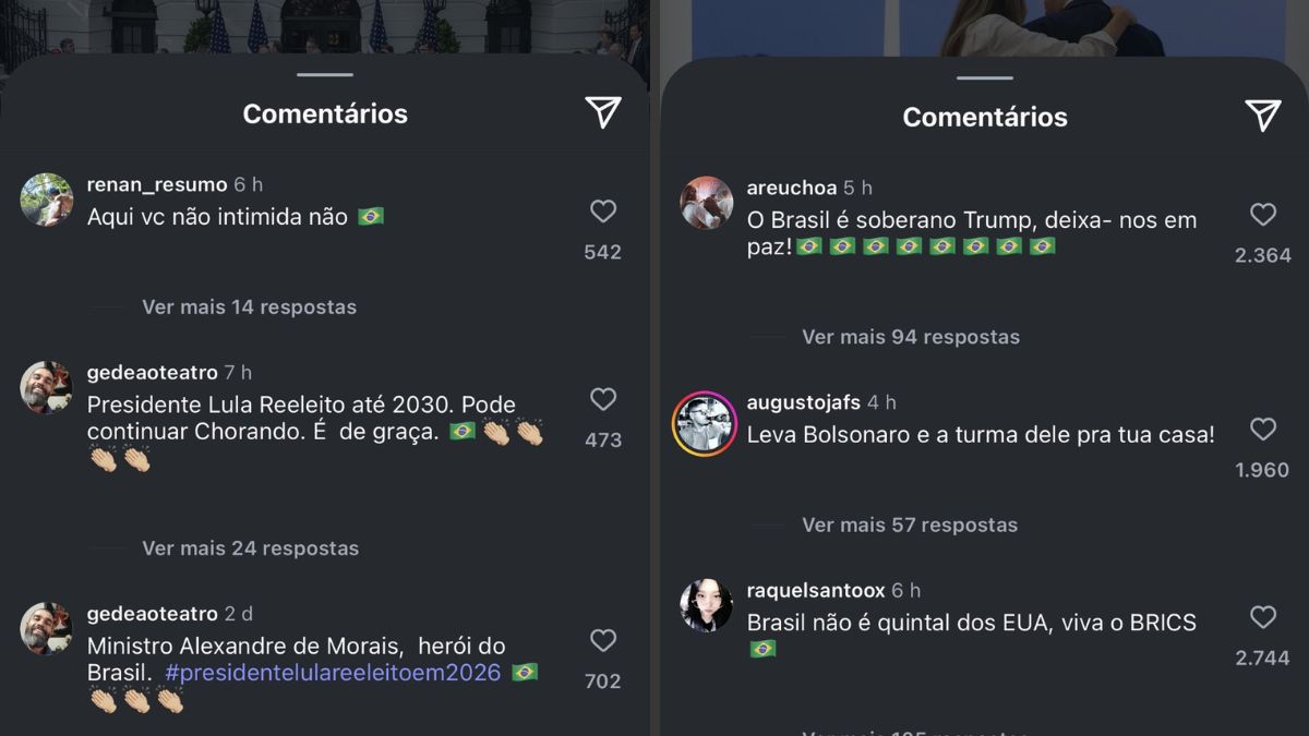 Comentários post Donald Trump