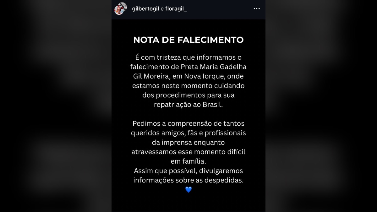 Família da cantora pede a compreensão de todos neste momento difícil