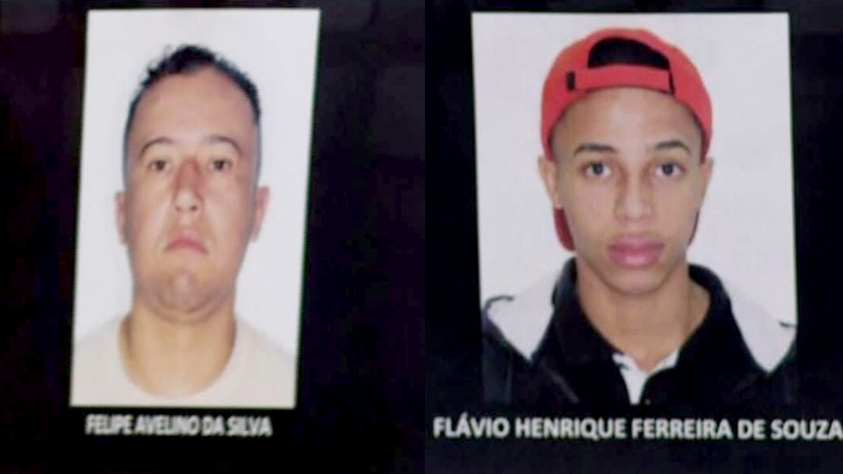 Suspeitos Felipe Avelino da Silva e Flávio Henrique Ferreira de Souza, seguem foragidos