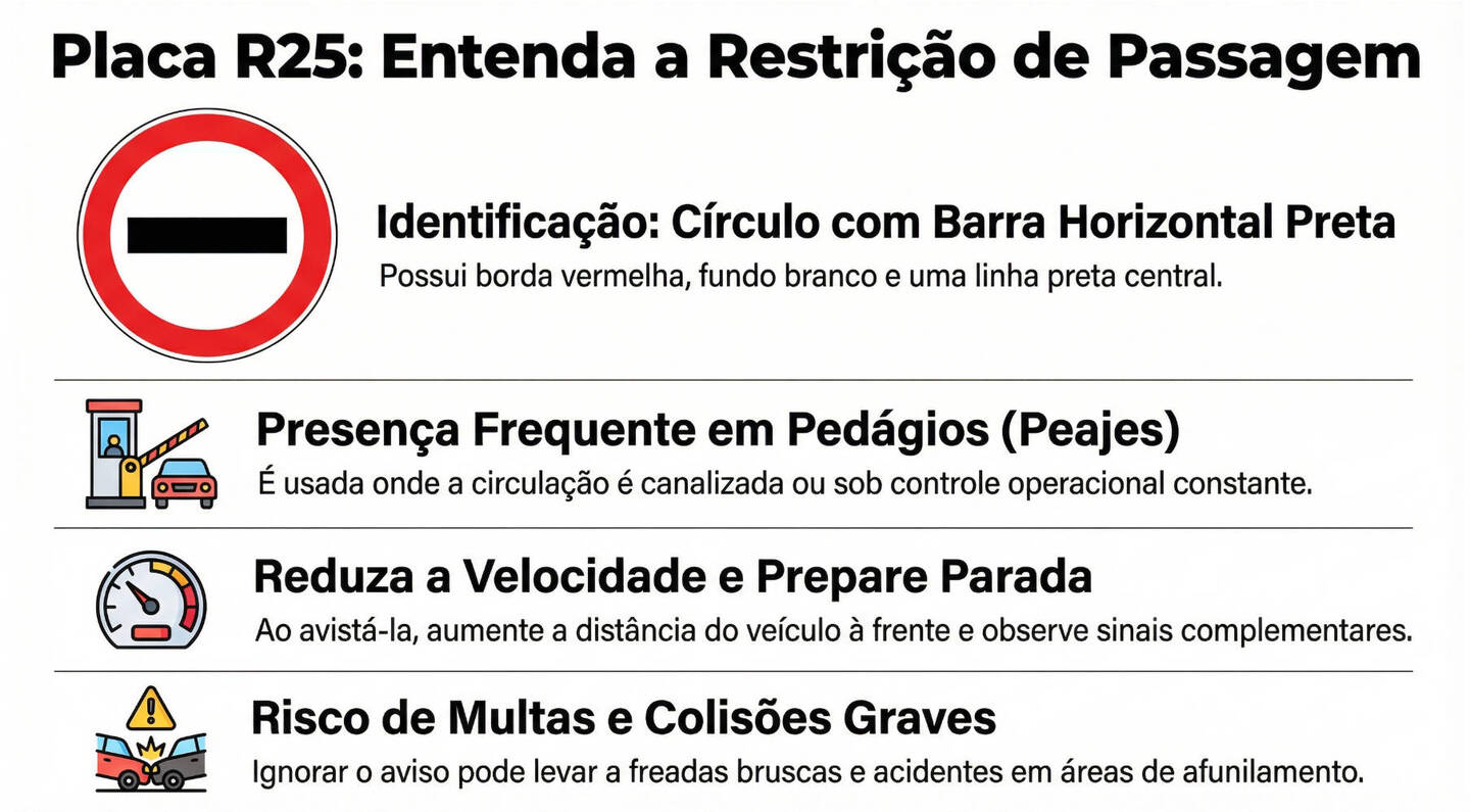 O que significa esta placa de trânsito com uma linha horizontal preta e ...
