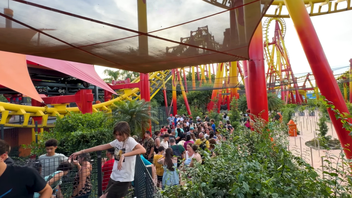 Longas filas e calor intenso podem representar riscos para pessoas com diabetes durante visitas a parques (Reprodução: YouTube)