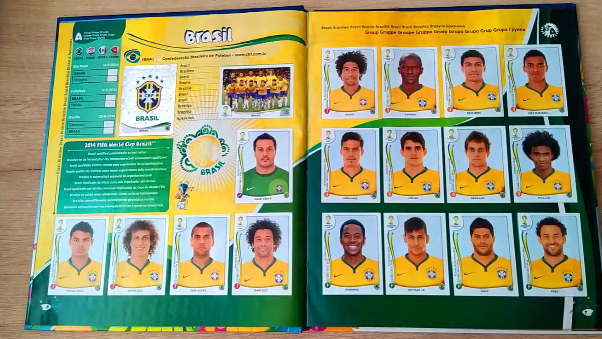 Entre cortes, lesões e surpresas, o álbum da Copa nem sempre acerta os 26 nomes da Seleção (Reprodução: YouTube)