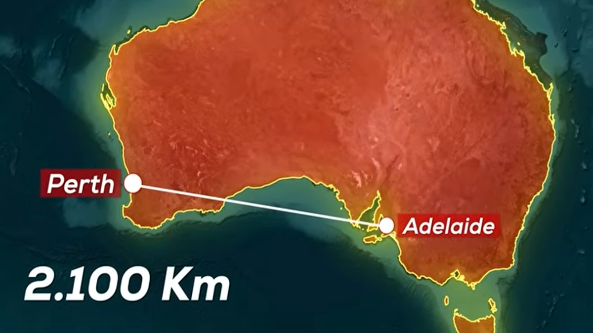 Capital da Austrália Ocidental fica a milhares de quilômetros das principais cidades do país (Reprodução: YouTube)