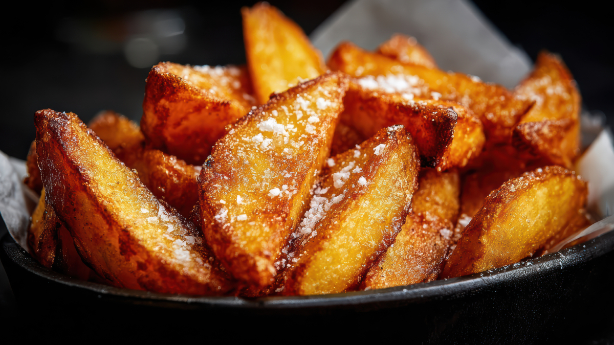 Batatas crocantes por fora e macias por dentro acompanham o filé mignon no ponto certo (Foto: Freepik)