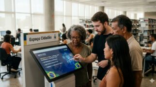 Eleitores utilizando IA durante as Eleições