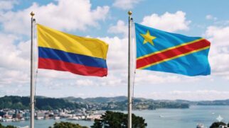 Bandeiras de Colômbia e RD Congo