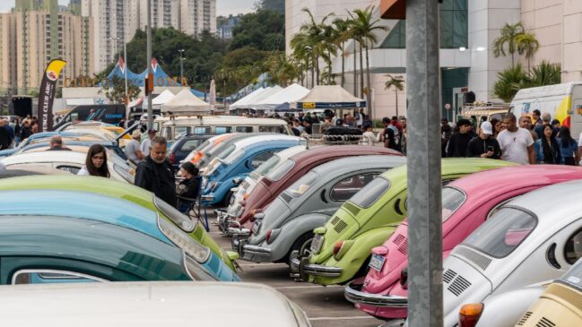 O São Bernardo Plaza Shopping recebe neste domingo (21/6) a terceira edição do encontro de carros em homenagem ao Dia Mundial do Fusca/Divulgação