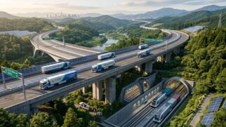 O futuro das entregas: projeto inovador no Japão planeja transferir o transporte de mercadorias para o subsolo e aliviar as rodovias. Foto: Reprodução IA