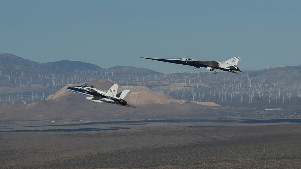 Com design futurista e tecnologia inédita, o X-59 representa uma das maiores apostas da NASA para o futuro da aviação (Foto: NASA)